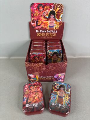 a box of one piece tin packs set vol 1