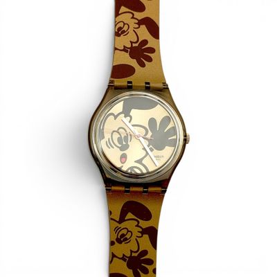 une image représentant une montre-bracelet sur laquelle figure un personnage de dessin animé