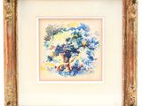 an image of a picture of a painting of a tree in a gold frame