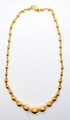 Collier en or jaune 750 °/°° (18k) à motifs de perles en chu… - Photo 1