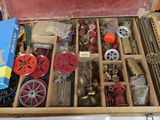a box of assorted items sitting on a table