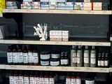 many shelves with various products on them in a store