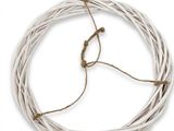 a close up of a white rope on a white background