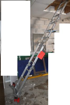 a ladder that is attached to a wall in a room