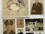 several old photos of men and women in military uniforms on a wall