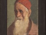 portrait d'un vieil homme portant une casquette rouge et une barbe blanche