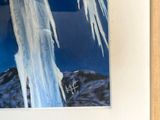 a picture of a picture of a snow covered mountain