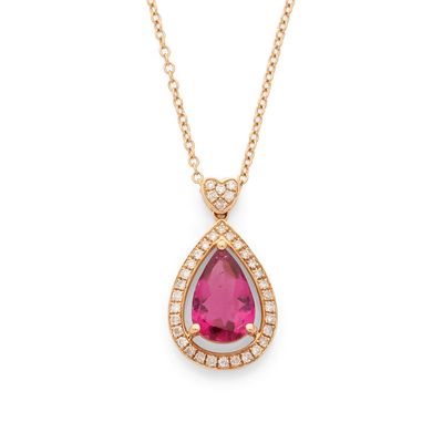 COLLIER retenant une tourmaline poire de 1.