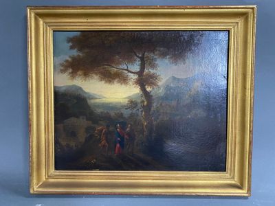 une image d'un tableau représentant un homme et une femme dans un paysage