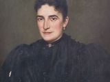 portrait of a woman in a black dress with a black shawl
