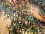 a painting of an apple tree in the middle of a garden