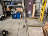 a picture of a crane that is in a garage