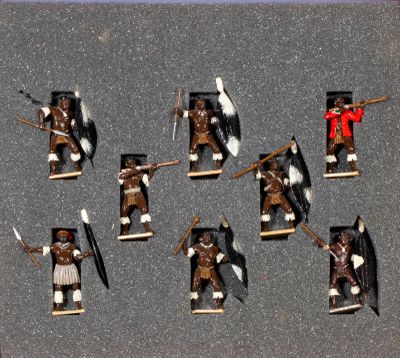 many figurines of men dressed in medieval clothing