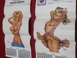 two posters of a woman in a bikini are hanging on a wall