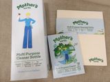 mother ' s earth multi purpose cleaner bottle and cleaning cloth