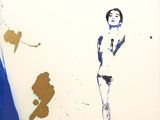 a picture of a painting of a woman in a bathing suit