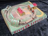 a toy train that is sitting on top of a box