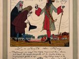 an old illustration of a man and a woman standing next to each other