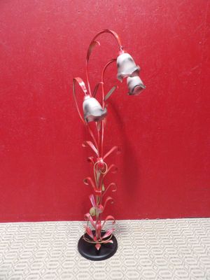 Lampadaire à 3 tulipes en pâte de verre de couleurs