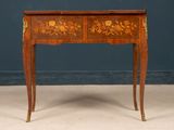 an image of a small wooden table with a drawer on top of it