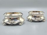 pair of silverplated salt and pepper shakers