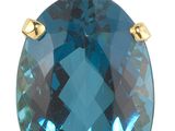 Pendentif ovale en topaze bleue, en or jaune 14 carats