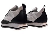 men ' s black and white sneakers on a white background