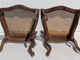 pair of antique cane back chairs with cane back and cane back