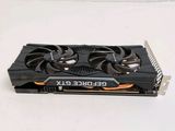 a close up of a video card on a white surface