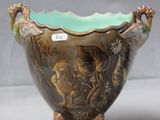 a vase that is sitting on a stand on a table