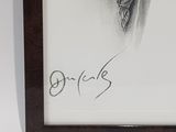 drawing of a man in a suit and tie in a picture frame