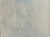une peinture à l'huile représentant un ciel bleu avec des nuages en arrière-plan
