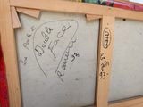 a picture of a drawing on the wall of a room