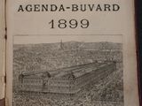 an old book with a picture of a building on it
