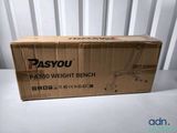 the box is empty and ready to be used as a weight bench