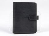couverture d'agenda Louis Vuitton en cuir Epi noir