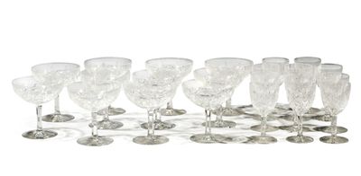 un grand nombre de verres à vin alignés les uns à côté des autres