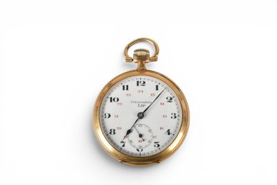 pocket watch on a white surface with a white background