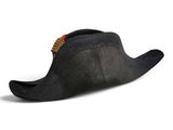 an image of a black hat with a red ribbon on top of it