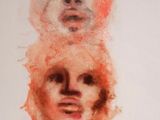 painting of three faces of a woman and a man with a turban on their head
