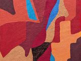 peinture abstraite représentant un homme et une femme sur un mur
