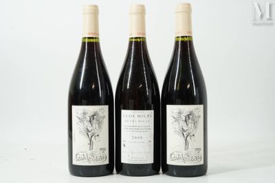 trois bouteilles de vin sont alignées sur une surface blanche