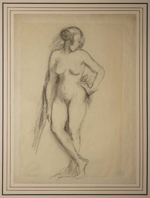 CARRIÈRE Eugène, 1849-1906, Femme nue main gauche sur la han…