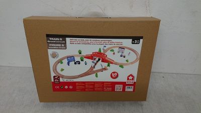 Train en bois, forme 8 grand circuit, 50 pièces HOUSE OF TOY…