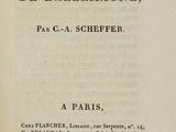 an old book with a black and white image on it
