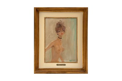 l'image d'un tableau représentant une femme nue dans un cadre doré