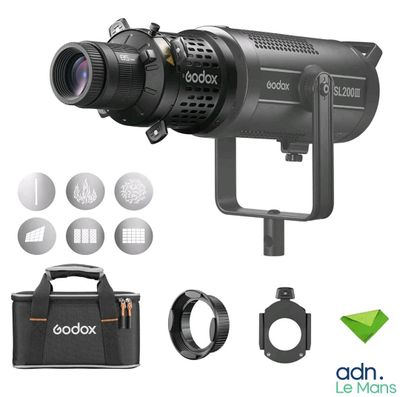 Kit d'éclairage LED Godox avec objectif, trépied et accessoires
