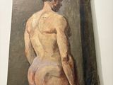 an image of a painting of a naked man on a wall
