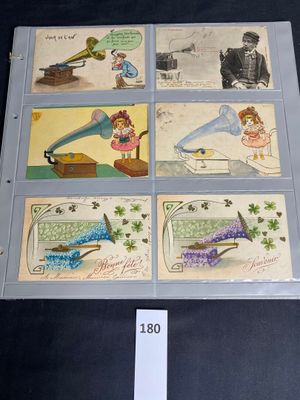 four cards with pictures of people on them on a table