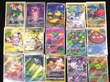 a lot of pokemon cards that are on the table
